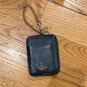 Coach Black Leather Keychain Pouch